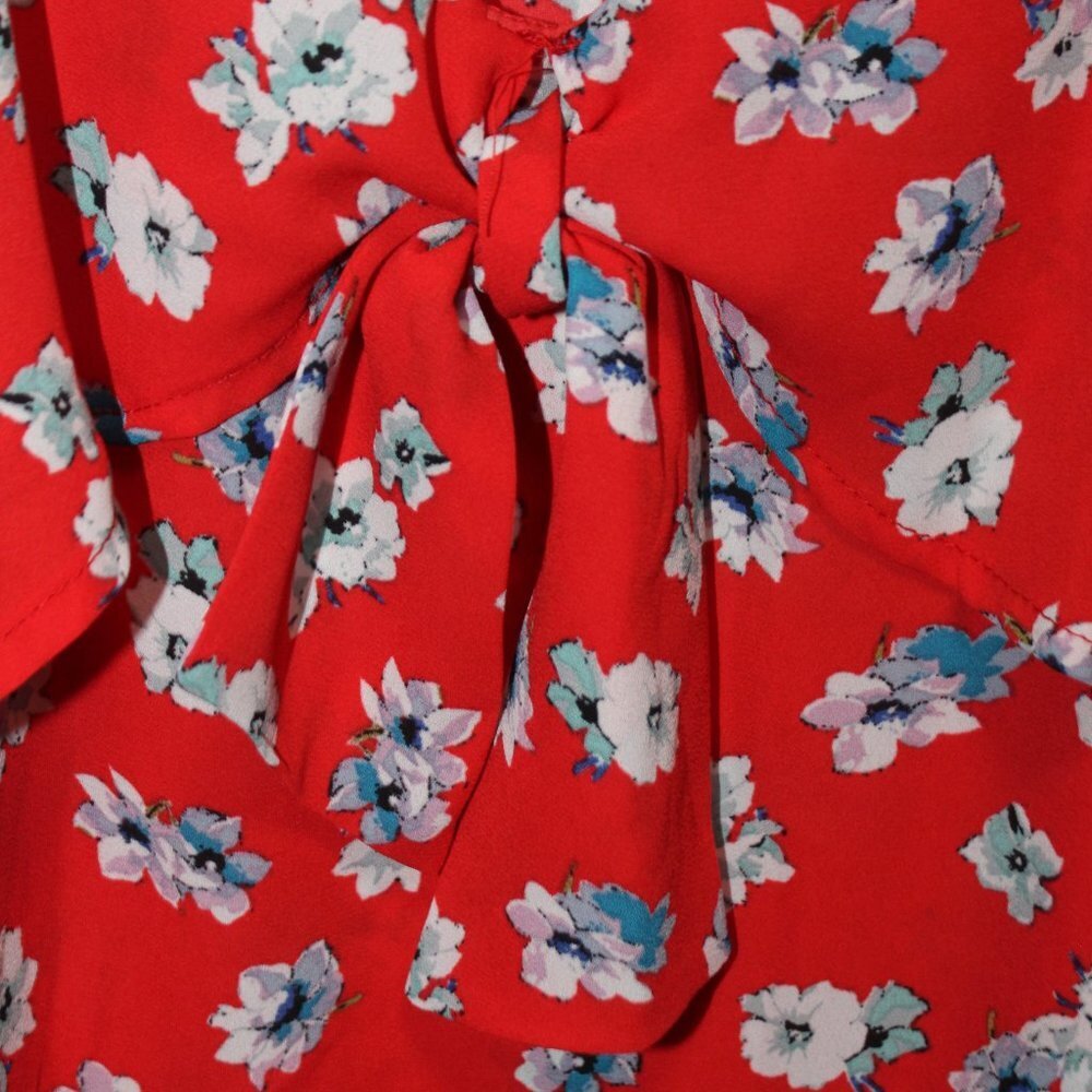 Blue Rain Strappy Red, White and Blue Floral Top - Picture 12 of 12